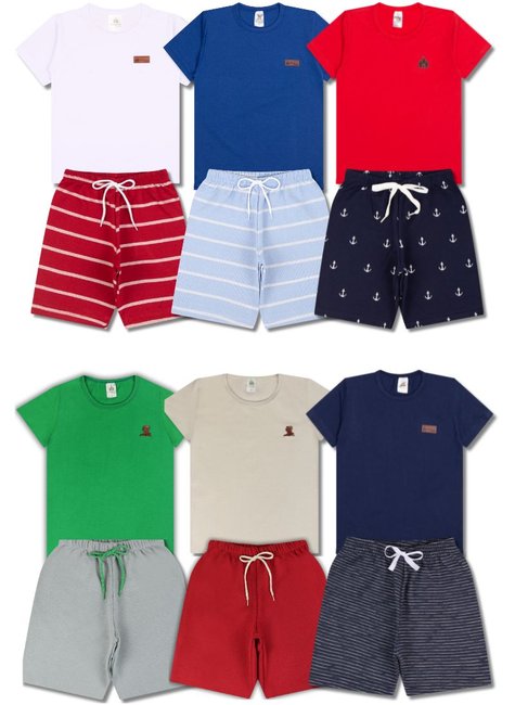 Conjunto Básico Infantil Menino Kit 5 Conjuntos