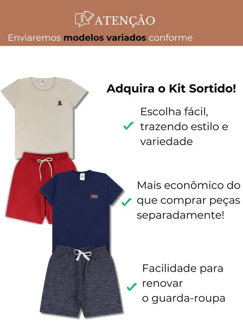 Conjunto Básico Infantil Menino Kit 5 Conjuntos