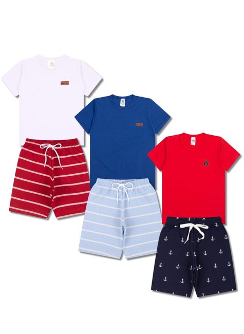 Conjunto Básico Infantil Menino Kit 5 Conjuntos