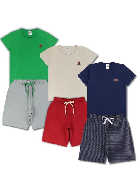 Conjunto Básico Infantil Menino Kit 5 Conjuntos