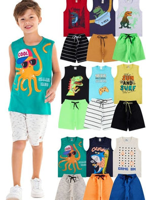 Kit Sortido Conjunto Regata Infantil Masculino Kit 5 Conjuntos
