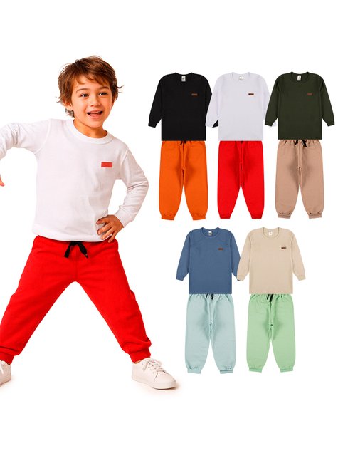 Conjunto Meia Estação Básico Masculino Kit 5 Conjuntos