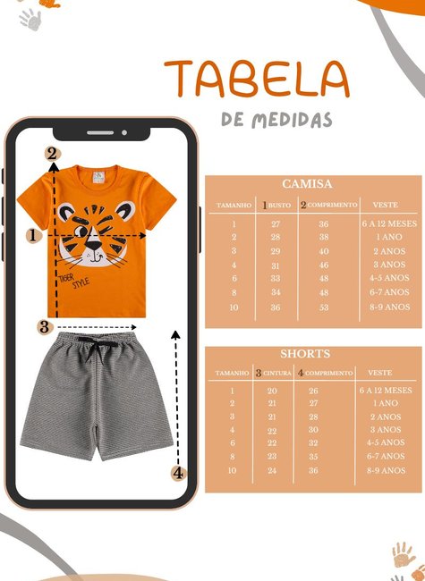 Conjunto Infantil Verão Masculino Safari Tiger Style