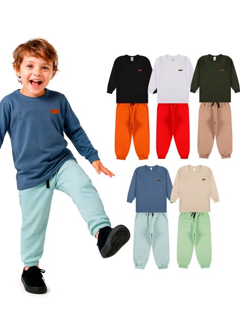 Conjunto Meia Estação Básico Masculino Kit 5 Conjuntos
