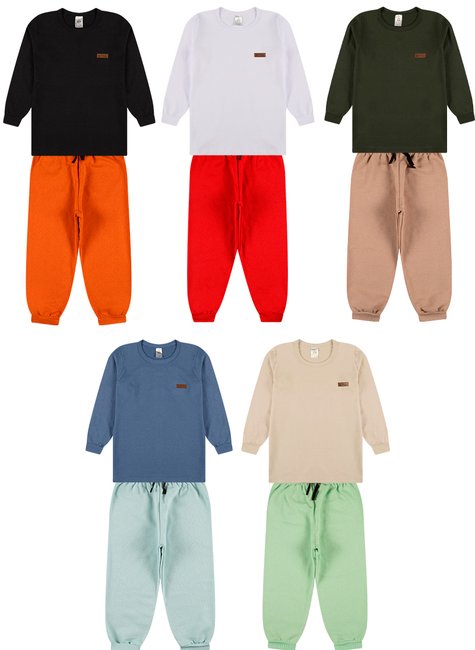 Conjunto Meia Estação Básico Masculino Kit 5 Conjuntos
