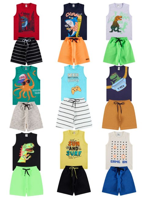 Kit Sortido Conjunto Regata Infantil Masculino Kit 5 Conjuntos