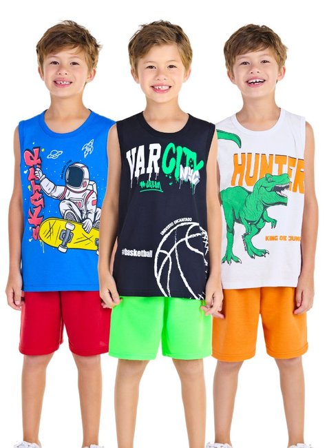 Kit Sortido Conjunto Regata Infantil Masculino Kit 5 Conjuntos