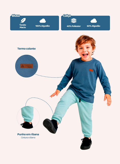 Conjunto Meia Estação Básico Masculino Kit 5 Conjuntos