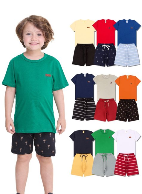 Conjunto Básico Infantil Menino Kit 5 Conjuntos