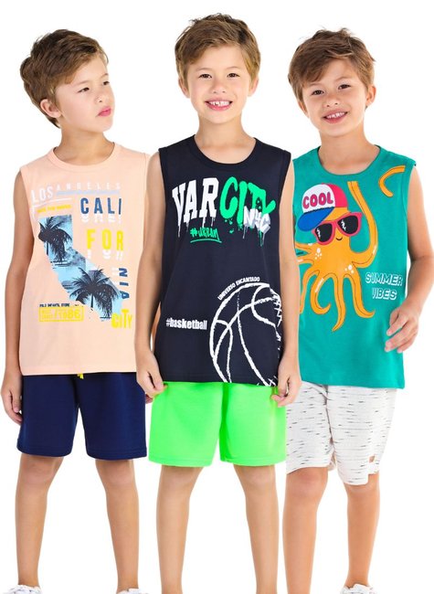 Kit Sortido Conjunto Regata Infantil Masculino Kit 5 Conjuntos