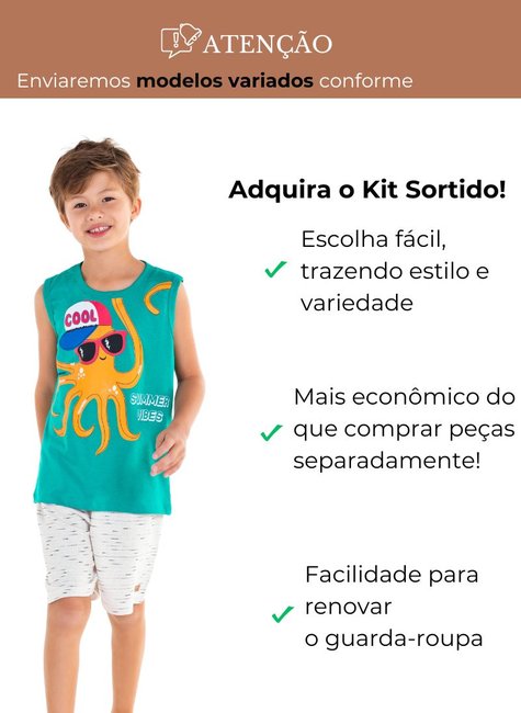 Kit Sortido Conjunto Regata Infantil Masculino Kit 5 Conjuntos