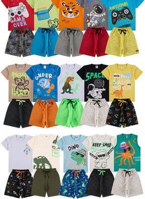 Kit Sortido Conjunto Infantil Menino Kit 10 Conjuntos
