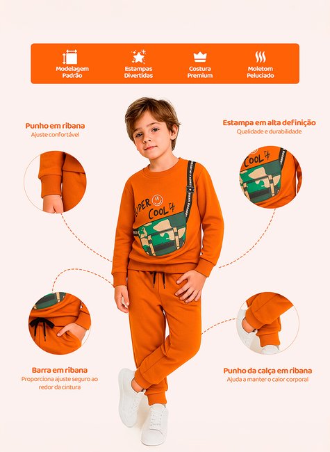 Kit Sortido Conjunto Moletom Infantil Menino Kit 7 Conjuntos