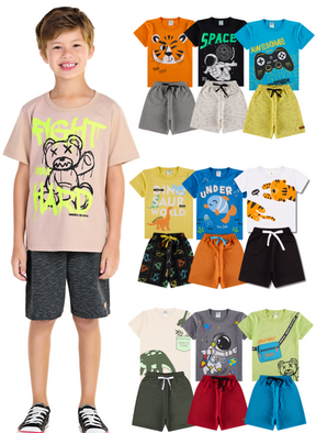 Kit Sortido Conjunto Infantil Menino Kit 10 Conjuntos