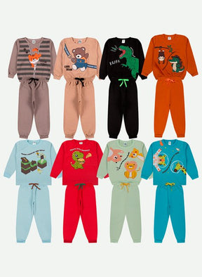 Kit Sortido Conjunto Moletom Infantil Menino Kit 7 Conjuntos