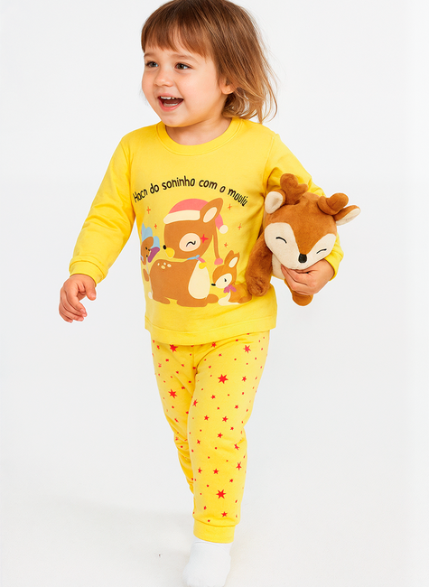 Pijama Infantil Feminino Longo “Hora do Soninho com a Mamãe”