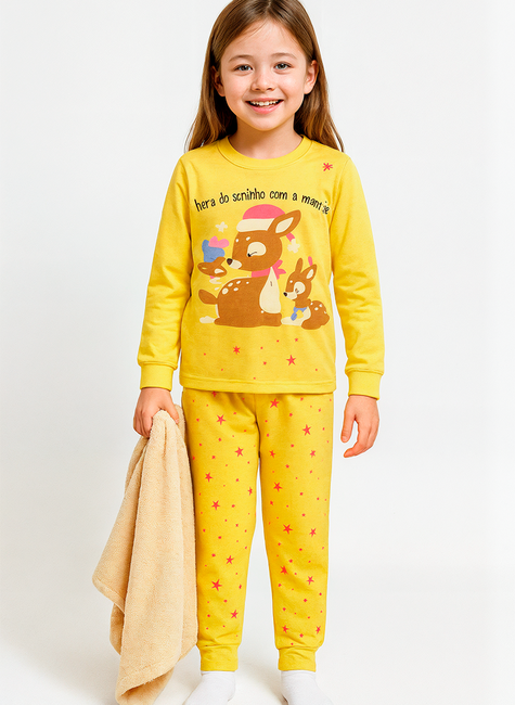 Pijama Infantil Feminino Longo “Hora do Soninho com a Mamãe”