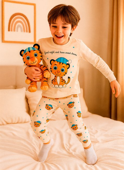 Pijama Infantil Longo Tigre Sonolento Sweet Dreams