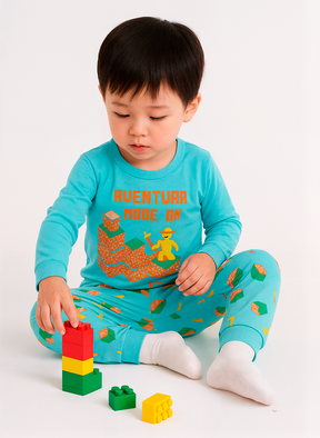 Pijama Infantil Masculino Longo Aventura Mode On Estilo Blocos