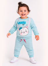 Conjunto Moletom Infantil Menina Gatinha Lovely