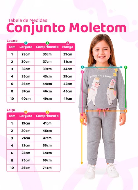 Conjunto Moletom Infantil Menina Lhamas Divertidas