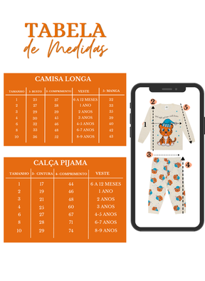 Pijama Infantil Longo Tigre Sonolento Sweet Dreams