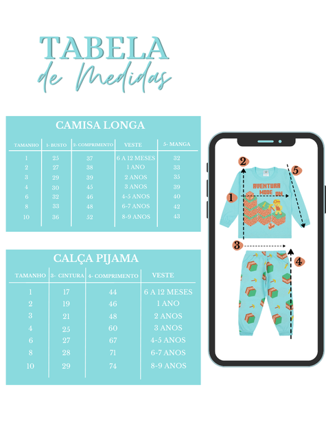 Pijama Infantil Masculino Longo Aventura Mode On Estilo Blocos