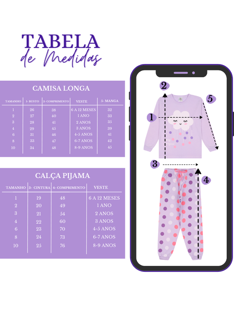 Pijama Longo Infantil Feminino Sweet Dreams